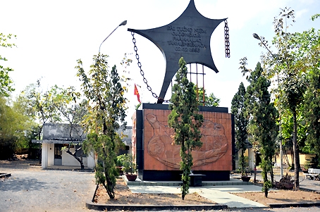 A memorial at Tan Hiep Prison Relic Site.