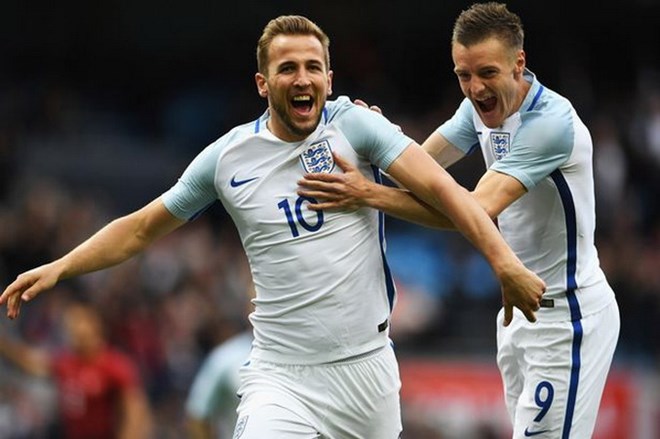 Harry Kane (trái) và Jamie Vardy. (Nguồn: Getty images)