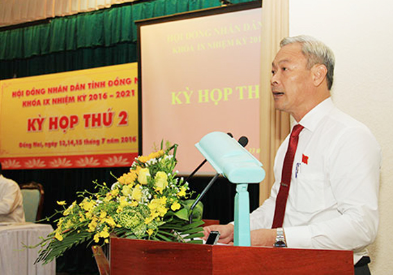 Đồng chí Nguyễn Phú Cường phát biểu khai mạc kỳ họp