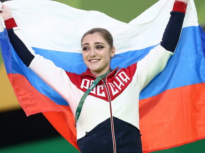 Aliya Mustafina đã mang về cho Nga 3 huy chương, trong đó có 1 HCV. (Nguồn: Getty Images)