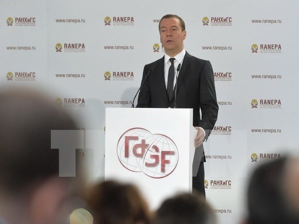 Thủ tướng Nga Dmitry Medvedev. (Nguồn: AFP/TTXVN)