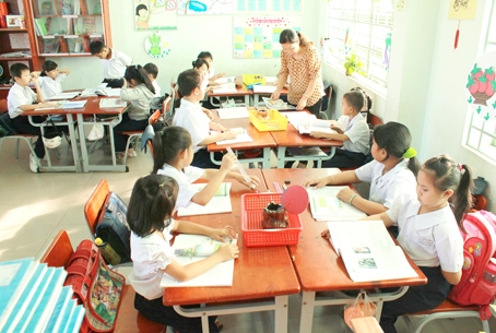 Một giờ học tại Trường tiểu học Bửu Long (TP.Biên Hòa). Ảnh: P.Liễu