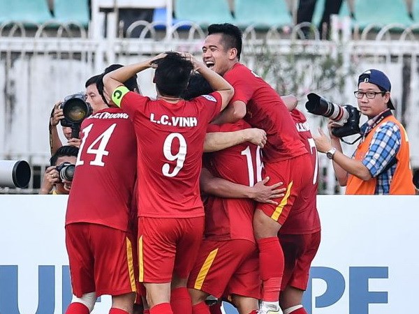 Hình ảnh tuyển Việt Nam ở trận thắng Malaysia. (Nguồn: Affsuzukicup)