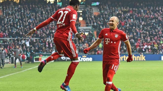 Bayern thắng cả hia trận đầu năm 2017 nhưng chưa thuyết phục. (Nguồn: Eurosport)