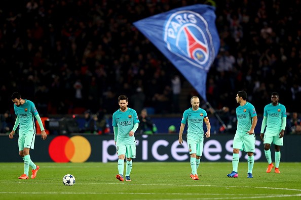 Barca trải qua đêm ác mộng trên sân Công viên các Hoàng tử của PSG. Ảnh: Getty Images.