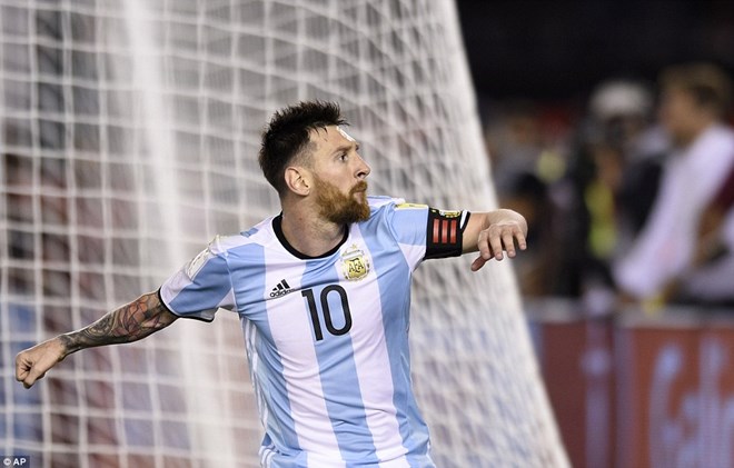 Messi ghi bàn cho Argentina. (Nguồn: AP)