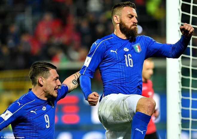 De Rossi mở đầu cho chiến thắng của Italy. (Nguồn: AFP/Getty Images)