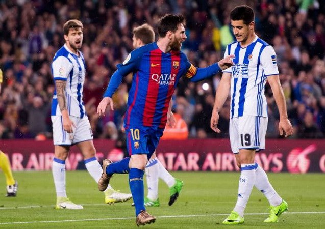 Messi giúp Barcelona giành chiến thắng. (Nguồn: espn)