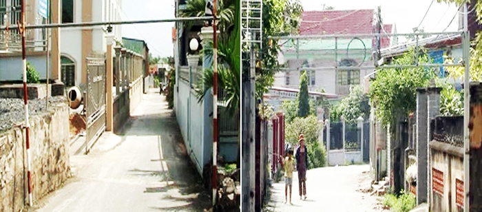 2 cổng chắn ở 2 thôn Bắc Hợp 1 và Bắc Hợp 2 do hộ ông Nguyễn Văn Cần và bà Trịnh Thị Nhãn tự dựng lên. Ảnh: H.Lĩnh