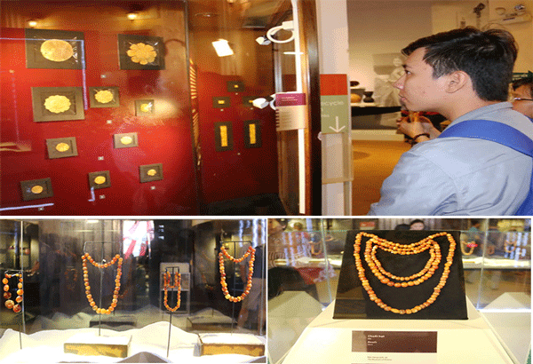 Một số hiện vật trưng bày tại triển lãm.