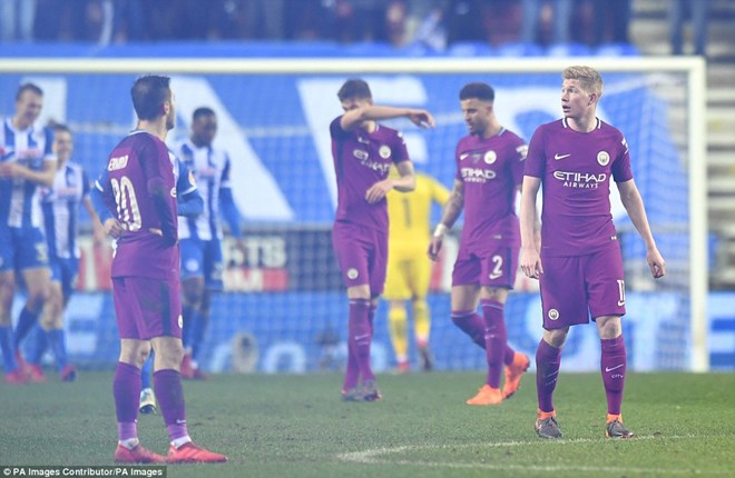 Manchester City ngậm ngùi chia tay FA Cup. (Nguồn: PA)