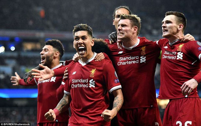 Liverpool hiên ngang vào bán kết Champions League. (Nguồn: DM)