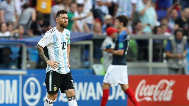 Messi không thể giúp Argentina tránh khỏi thất bại trước Pháp. (Nguồn: Getty Images)