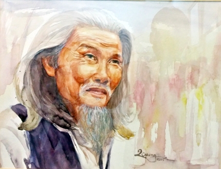 Nhà thơ Hữu Loan qua nét vẽ Hoàng Quang Cường.