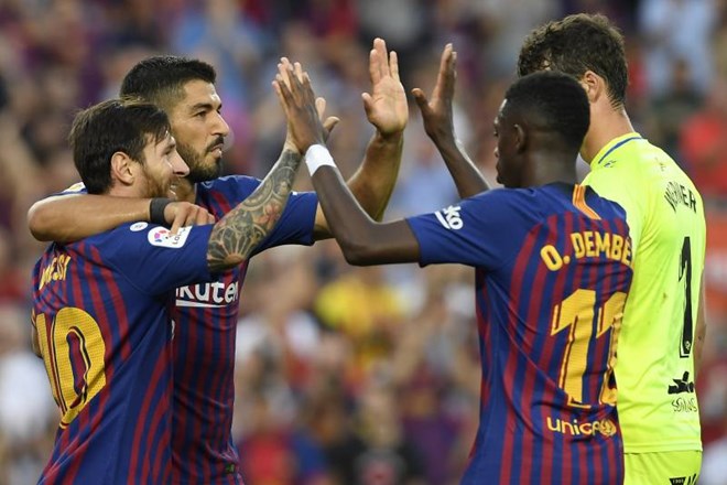 Barcelona giành chiến thắng hủy diệt trước đội bóng tân binh. (Nguồn: Getty Images)