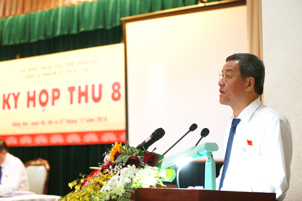 Chủ tịch UBND tỉnh Đinh Quốc Thái giải trình một số vấn đề mà kỳ họp đặt ra thuộc phạm vi quản lý, điều hành của UBND tỉnh
