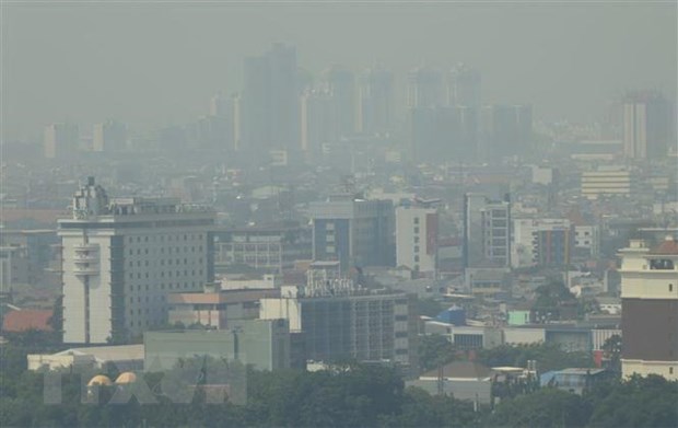 Khói mù ô nhiễm bao phủ Jakarta, Indonesia, ngày 24/7/2019. (Ảnh: AFP/TTXVN)