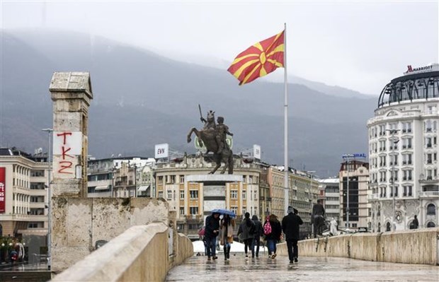 Quảng trường tại Skopje, Cộng hòa Bắc Macedonia, ngày 6-2-2019. (Nguồn: AFP/TTXVN)