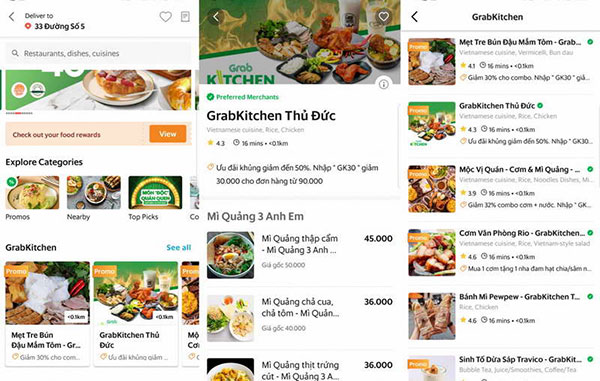 Tha hồ chọn món trên GrabKitchen