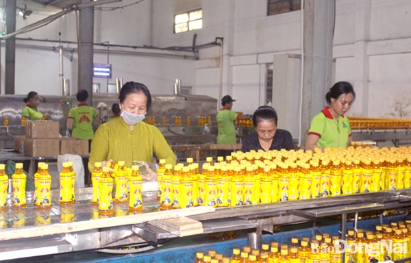 Tự động hóa vẫn là khâu yếu của các doanh nghiệp nhỏ và vừa. Trong ảnh: Sản xuất tại một doanh nghiệp ngành thực phẩm - đồ uống ở TP.Biên Hòa