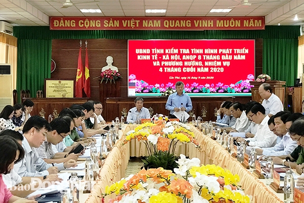 Chủ tịch UBND tỉnh Đồng Nai Cao Tiến Dũng phát biểu chỉ đạo tại buổi kiểm tra