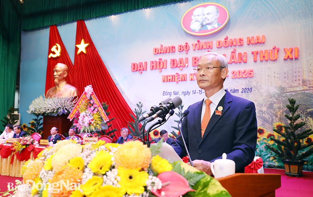 Bí thư Tỉnh ủy Nguyễn Phú Cường phát biểu bế mạc đại hội