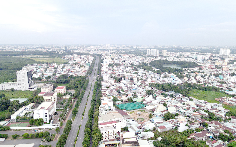 TP.Biên Hòa có 35 dự án bị hủy trong kế hoạch sử dụng đất năm 2021. Trong ảnh: Một góc TP.Biên Hòa. Ảnh: K.Minh