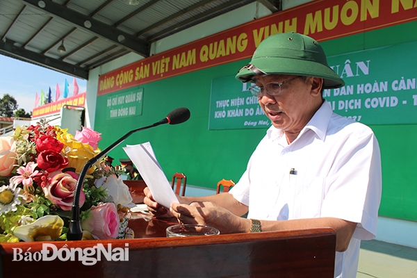 Phó bí thư Thường trực Tỉnh ủy Hồ Thanh Sơn phát biểu tại buổi lễ