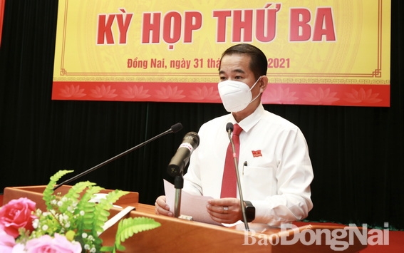 Uỷ viên Ban TVTU, Chủ tịch HĐND tỉnh Thái Bảo phát biểu khai mạc kỳ họp
