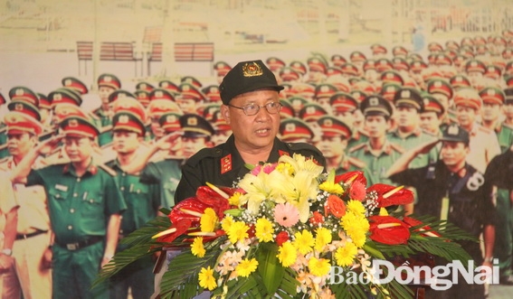 Đại tá Nguyễn Ngọc Quang, Phó giám đốc Công an tỉnh phát biểu chỉ đạo