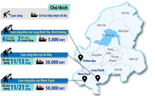 Đồ họa thể hiện hiện trạng các khu bến cảng biển trên địa bàn tỉnh (Thông tin: Phạm Tùng - Đồ họa: Hải Quân)