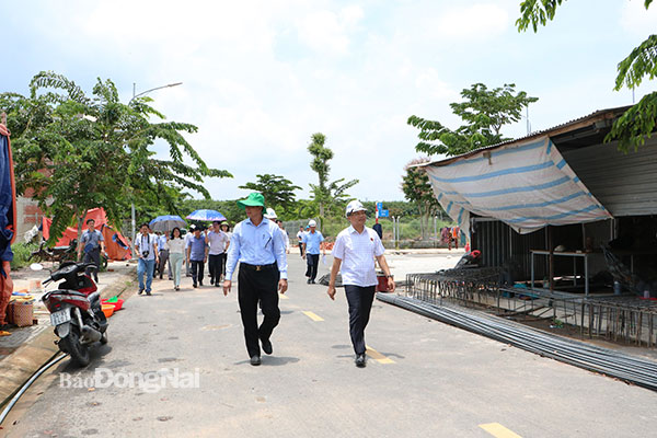 Đoàn giám sát kiểm tra thực tế Khu tái định cư Lộc An - Bình Sơn. Ảnh: Phạm Tùng