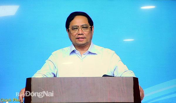 Thủ tướng Chính phủ Phạm Minh Chính phát biểu kết luận cuộc họp. Ảnh: Phạm Tùng