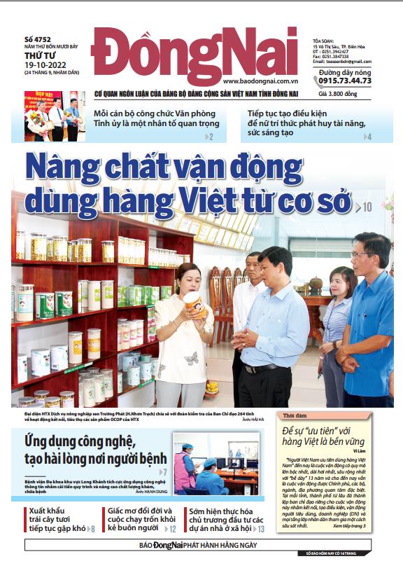 Tin tức nổi bật trên Báo Đồng Nai ra ngày 19-10-2022 - Báo Đồng ...