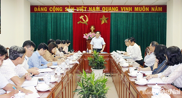 Phó chủ tịch UBND tỉnh Nguyễn Sơn Hùng phát biểu tại buổi làm việc