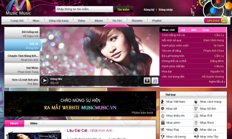 Trang chủ website http://www.musicmusic.vn