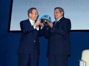 Ông Ban Ki-moon và ông Susilo Bambang Yudhoyono. (Nguồn: un.org)