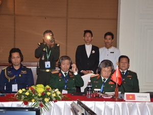 Trung Tướng Lưu Đức Huy, Tổng cục trưởng Tổng cục tình báo quốc phòng nước ta tại Hội nghị. (Ảnh: Chí Hùng/TTXVN)