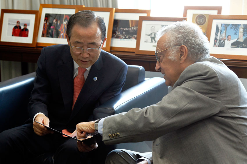 Ban Ki-moon đã hội đàm với ông Lakhdar Brahimi