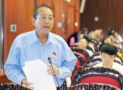 Chánh án Tòa án nhân dân Tối cao Trương Hòa Bình phát biểu ý kiến tại phiên thảo luận