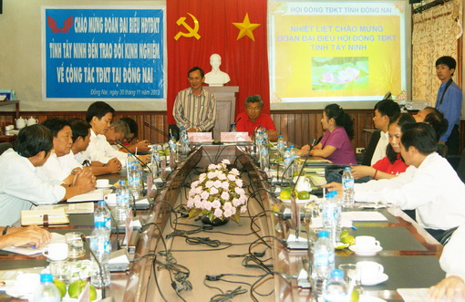 Trưởng ban TĐKT tỉnh Tây Ninh phát biểu tại buổi làm việc