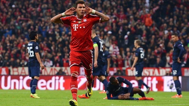 Mandzukic là người mở đầu cho chiến thắng của Bayern. (Nguồn: AFP/Getty Images)