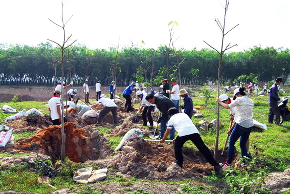 Cán bộ, công nhân viên Tổng công ty Tín Nghĩa trồng cây xanh hưởng ứng Ngày Môi trường Thế giới (5-6)