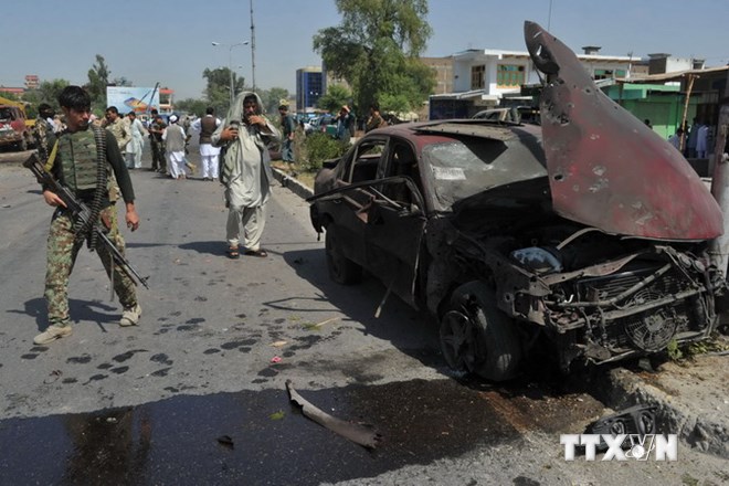Hiện trường một vụ đánh bom tại Afghanistan. (Nguồn: AFP/TTXVN)