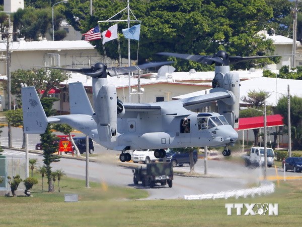 Căn cứ không quân Futenma ở Ginowan, tỉnh Okinawa. (Ảnh: Kyodo/TTXVN)