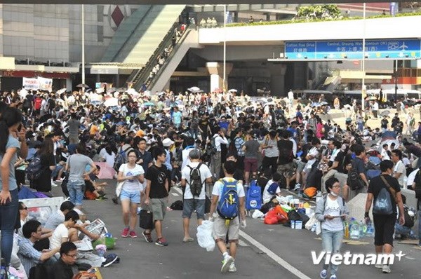 Đại đa số những người biểu tình là thanh niên Hong Kong. (Ảnh: Vietnam+)