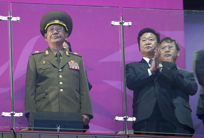 Nhân vật số 2 Triều Tiên Hwang Pyong So tới thăm Hàn Quốc hồi tháng 9 vừa qua, mở ra cơ hội thống nhất hai miền (Nguồn: AFP)