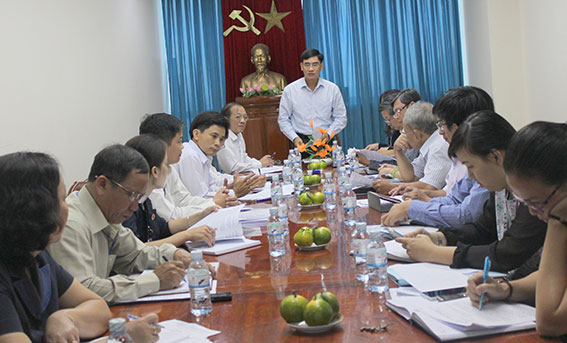Phó Chủ tịch UBND tỉnh Trần Văn Vĩnh phát biểu tại buổi làm việc.