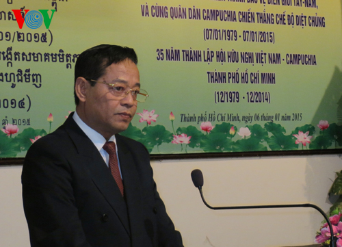 Ông Sim Sokhom, Tổng lãnh sự Campuchia tại TP HCM phát biểu tại buổi lễ