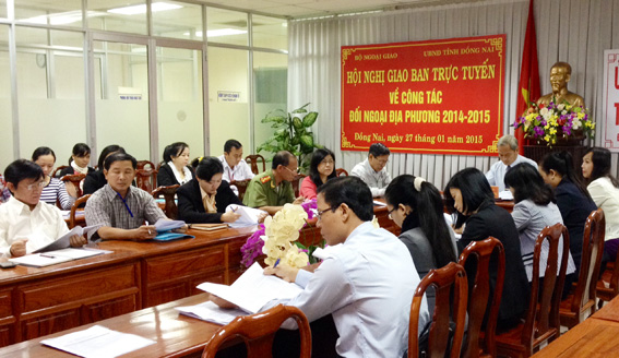 Các đại biểu dự hội nghị tại điểm cầu trực tuyến Đồng Nai.